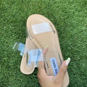 Steve Madden double clear strap slip on sandal